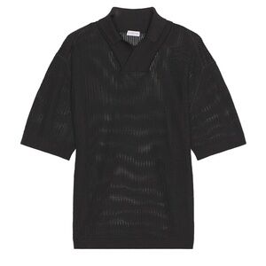 Burberry Men’s silk cotton mesh Onyx Polo shirt